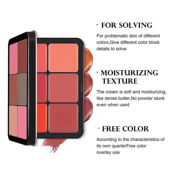 2 in 1 CARLA SECRET CREAM BLUSH AND CONCEALER PALETTE With 12 Shades