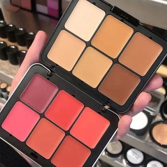2 in 1 CARLA SECRET CREAM BLUSH AND CONCEALER PALETTE With 12 Shades